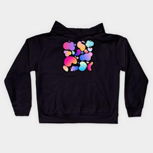 Gradient Blended Paint Blob Pattern Kids Hoodie